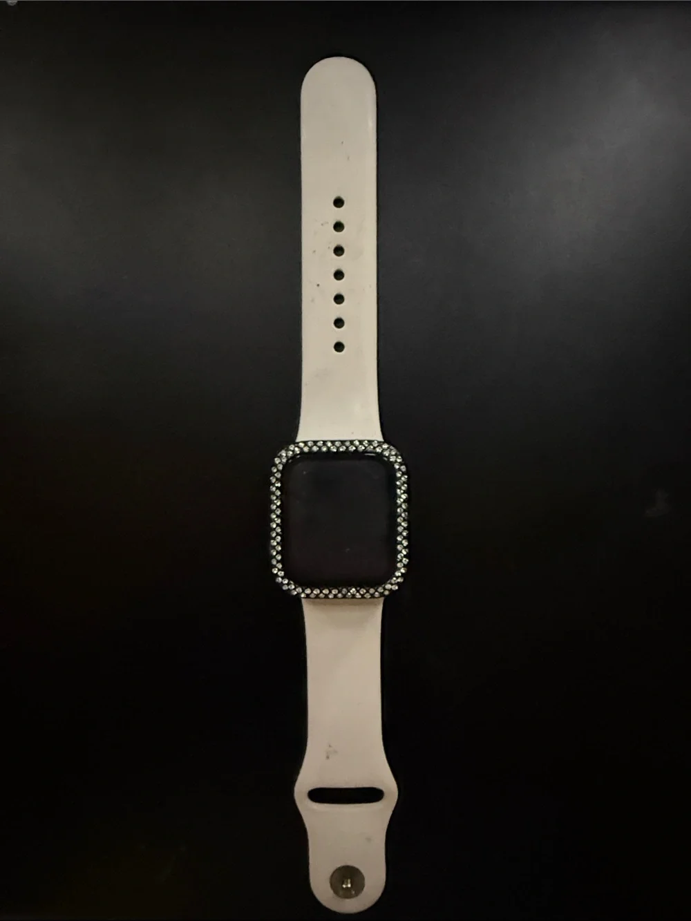 Apple Watch Series 5 40 MM Rose Gold with Diamond Cover and White Band